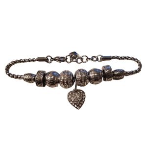 Hearts & Beads Charm Bracelet